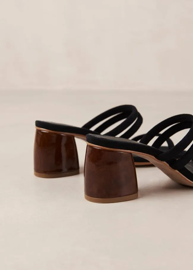 ALOHAS Mules Indiana 8211 Black Suede Sandals 8211 Women
