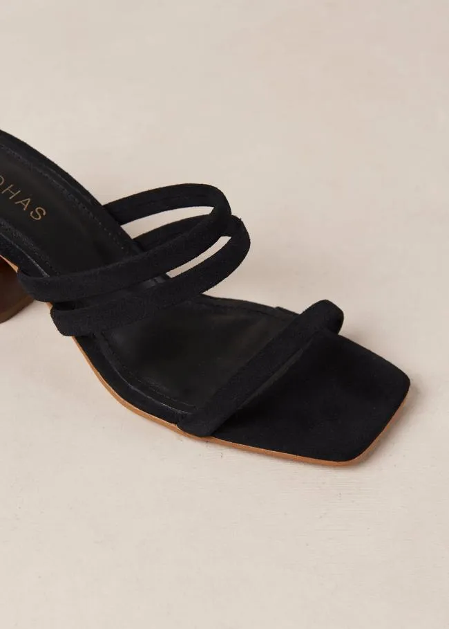 ALOHAS Mules Indiana 8211 Black Suede Sandals 8211 Women