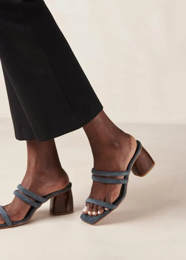 ALOHAS Mules Indiana 8211 Gray Leather Sandals 8211 Women