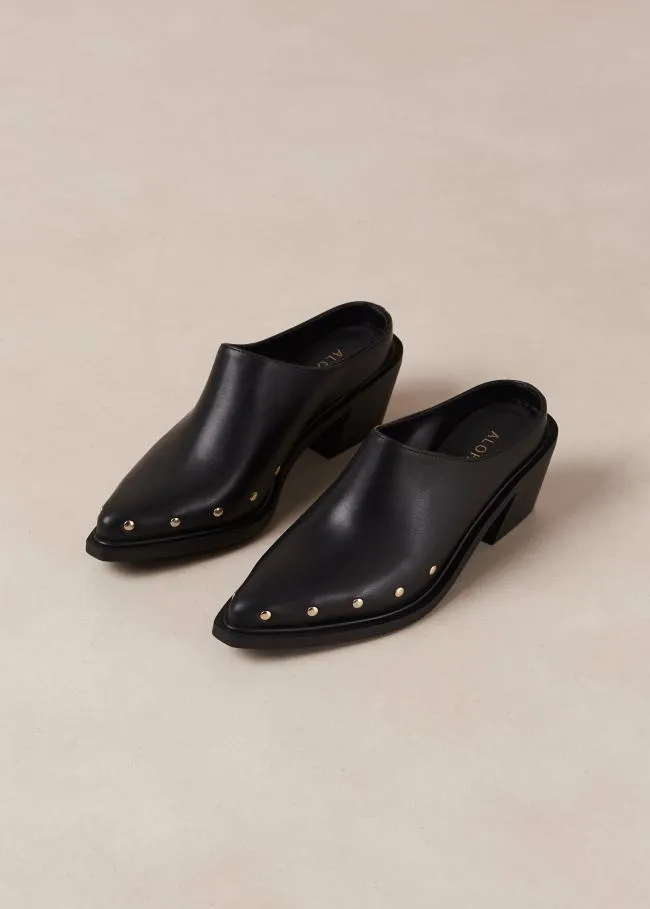 ALOHAS Mules Lorenzo 8211 Black Leather Mules 8211 Women