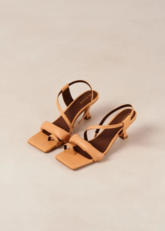 ALOHAS Sandals Asymmetric Straps 8211 Orange Strappy Sandals 8211 Women