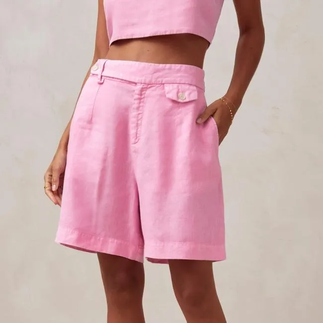 ALOHAS Shorts Boa 8211 Pink Linen Shorts 8211 Women