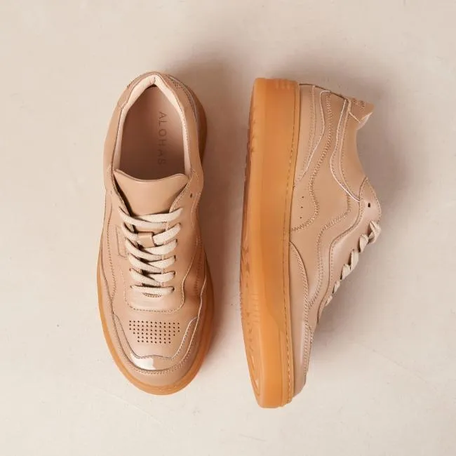 ALOHAS Sneakers TB87 8211 Taupe Leather Sneakers 8211 Women