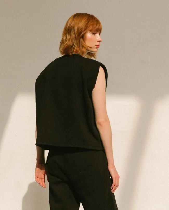 ALOHAS Sweaters and Cardigans Corretto 8211 Black Cotton Top 8211 Women