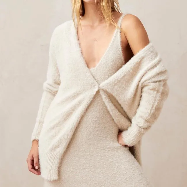 ALOHAS Sweaters and Cardigans Dua 8211 Ecru Knitted Cardigan 8211 Women