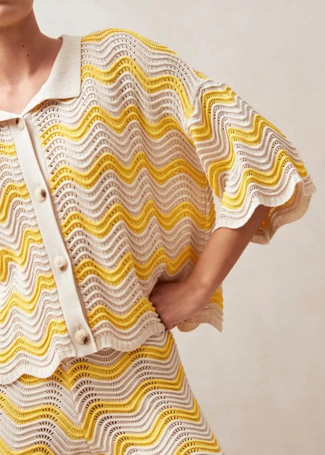 ALOHAS Sweaters and Cardigans Messina 8211 Yellow and Cream Knit Sweater 8211 Women