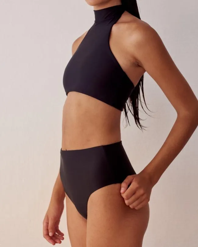 ALOHAS Swimwear The Higher 8211 Black Econyl Bikini Top 8211 Women