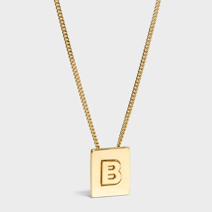 Alphabet B Necklace In Brass With Gold Finish Gold Women CELINE ALPHABET