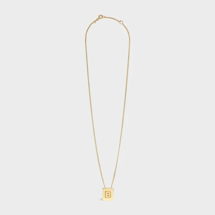 Alphabet B Necklace In Brass With Gold Finish Gold Women CELINE ALPHABET