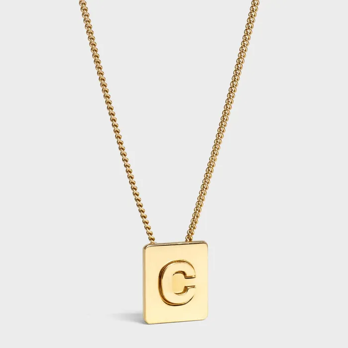 Alphabet C Necklace In Brass With Gold Finish Gold Women CELINE ALPHABET