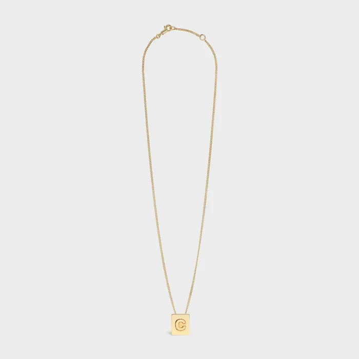 Alphabet C Necklace In Brass With Gold Finish Gold Women CELINE ALPHABET