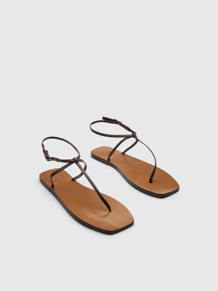 ATP Atelier Sandals Alassio Walnut Nappa Flat Sandals Walnut 8211 Women