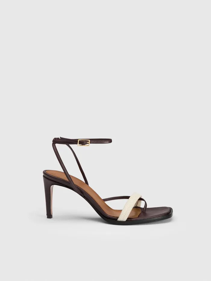 ATP Atelier Sandals Belfiore WalnutEcru NappaCanvas Strappy Heeled Sandals Walnutecru 8211 Women ATP Atelier Sandals Belfiore WalnutEcru NappaCanvas Strappy Heeled Sandals Walnutecru 8211 Women