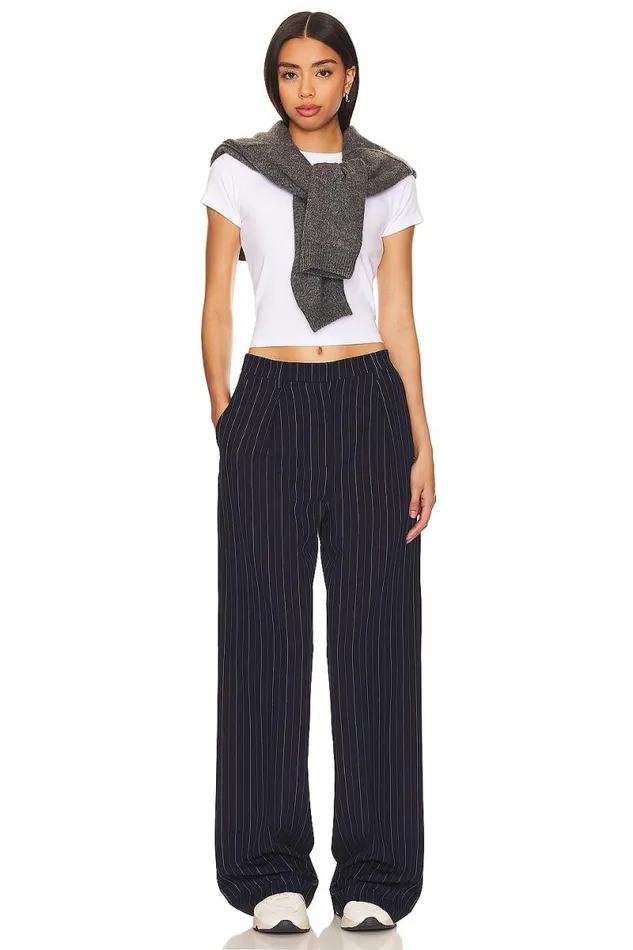 Aurlie Pants Navy Pinstripe Women Lovers and Friends Pants