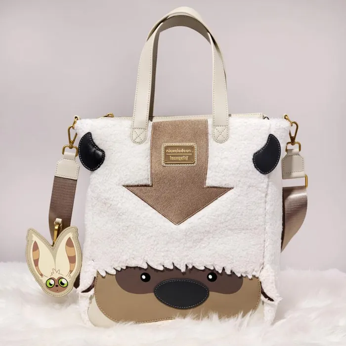 Avatar The Last Airbender Appa Cosplay Plush Tote Bag With Momo Charm Unisex Loungefly Bags and Wallets