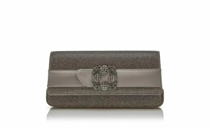 Bags Women Manolo Blahnik GOTHISI GLITTERGold Glitter Fabric Jewel Buckle Clutch Bags Women Manolo Blahnik GOTHISI GLITTERGold Glitter Fabric Jewel Buckle Clutch