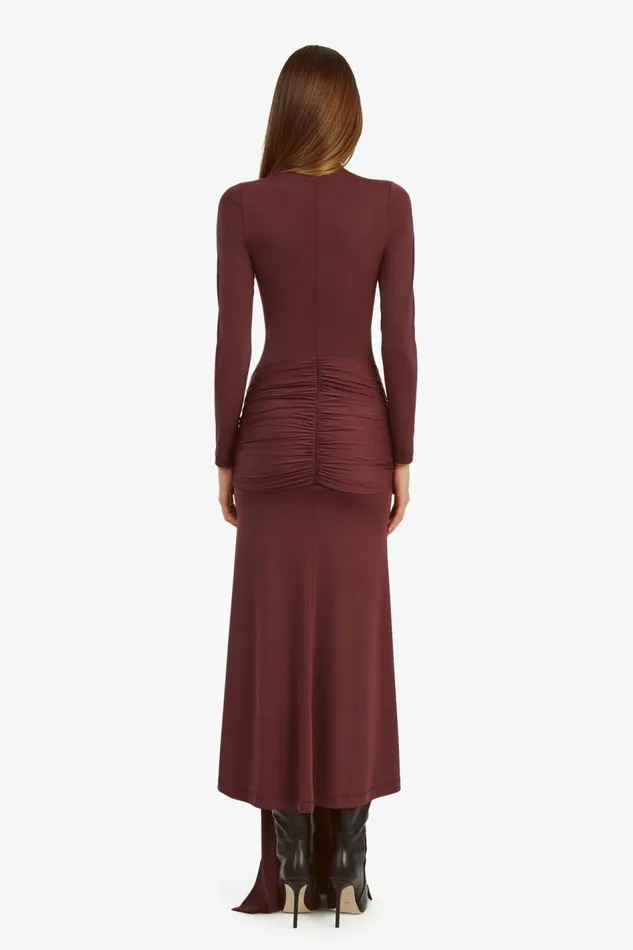 Bardot Day To Night Dresses Alix Maxi Tie Front Dress In Deep Plum 8211 Women Bardot Day To Night Dresses Alix Maxi Tie Front Dress In Deep Plum 8211 Women