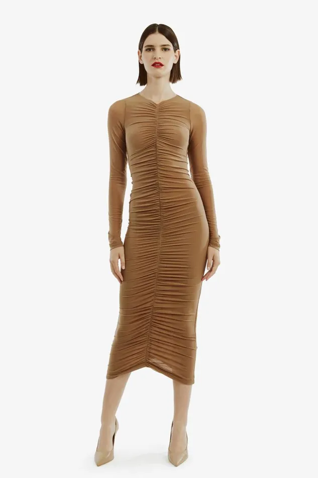 Bardot Day To Night Dresses Jaya Mesh Maxi Dress In Tan 8211 Women Bardot Day To Night Dresses Jaya Mesh Maxi Dress In Tan 8211 Women