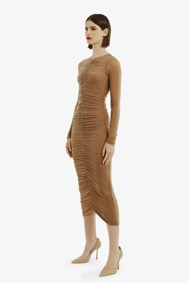 Bardot Day To Night Dresses Jaya Mesh Maxi Dress In Tan 8211 Women Bardot Day To Night Dresses Jaya Mesh Maxi Dress In Tan 8211 Women