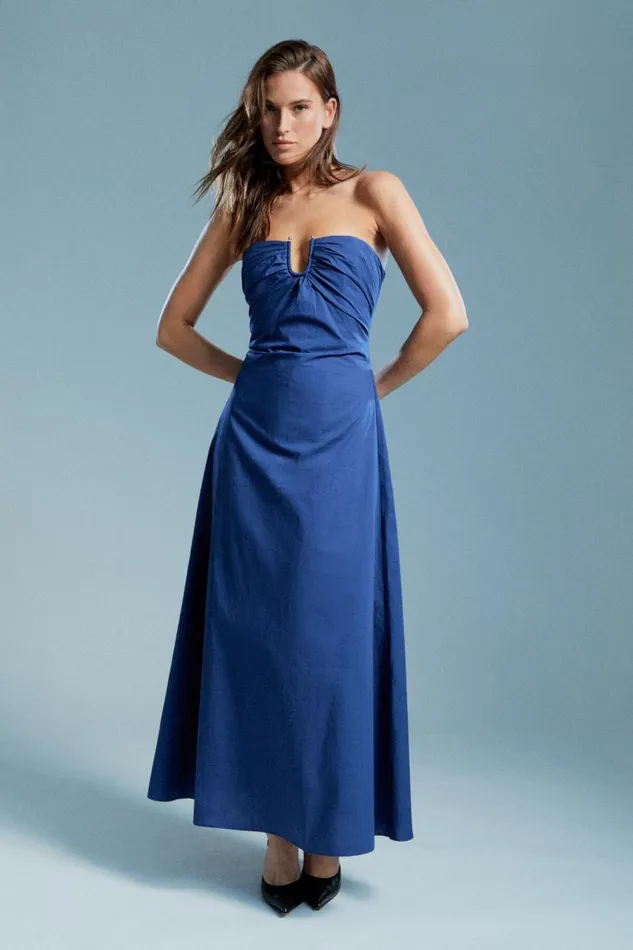 Bardot Day To Night Dresses Lora Poplin Maxi Dress In Navy 8211 Women