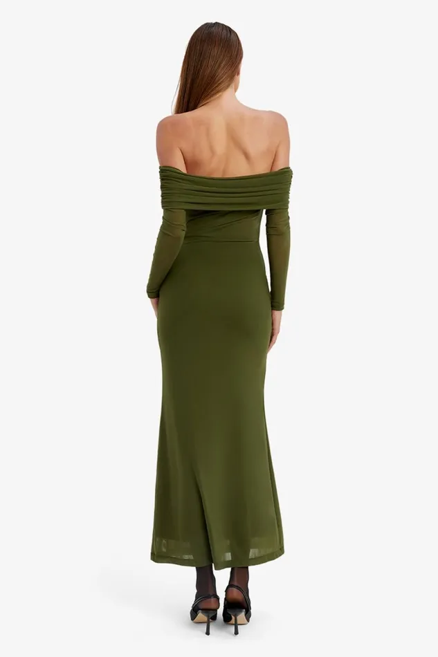 Bardot Day To Night Dresses Saphia Mesh Maxi Dress In Khaki 8211 Women Bardot Day To Night Dresses Saphia Mesh Maxi Dress In Khaki 8211 Women
