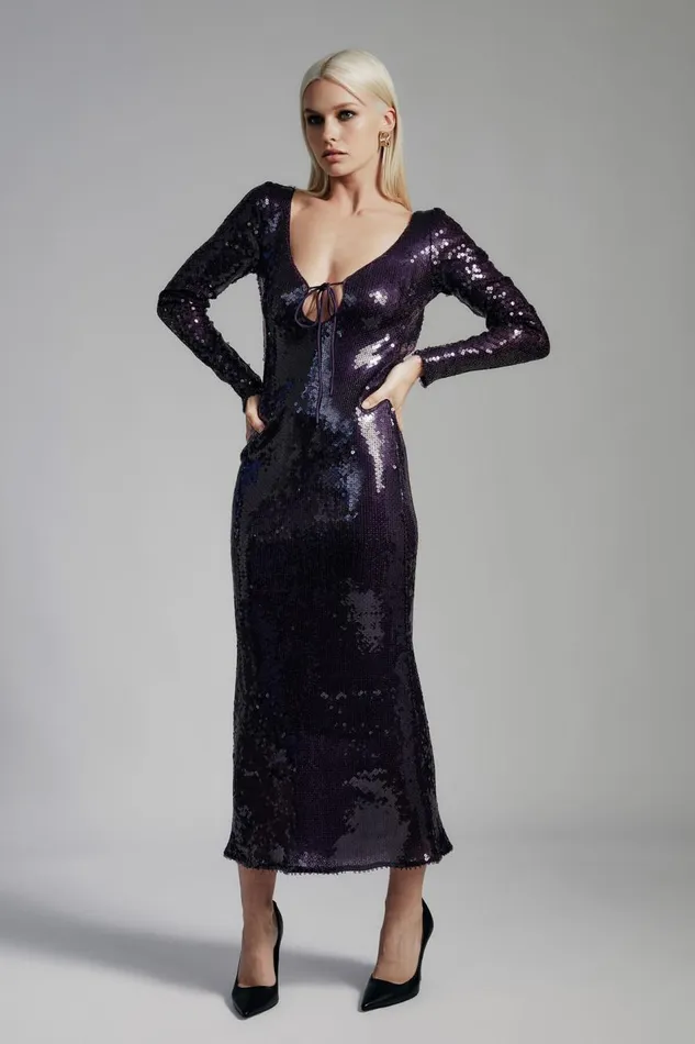 Bardot Party Dresses Verona Sequin Maxi Dress In Purple 8211 Women