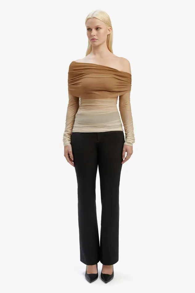 Bardot Party Tops Camelia Mesh Top In Brown Ombre 8211 Women Bardot Party Tops Camelia Mesh Top In Brown Ombre 8211 Women