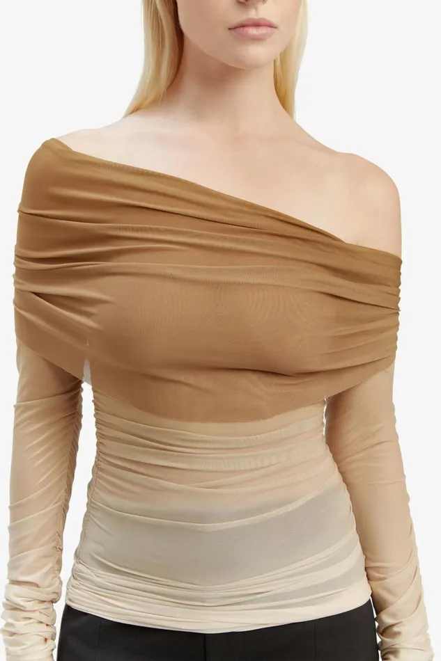 Bardot Party Tops Camelia Mesh Top In Brown Ombre 8211 Women Bardot Party Tops Camelia Mesh Top In Brown Ombre 8211 Women