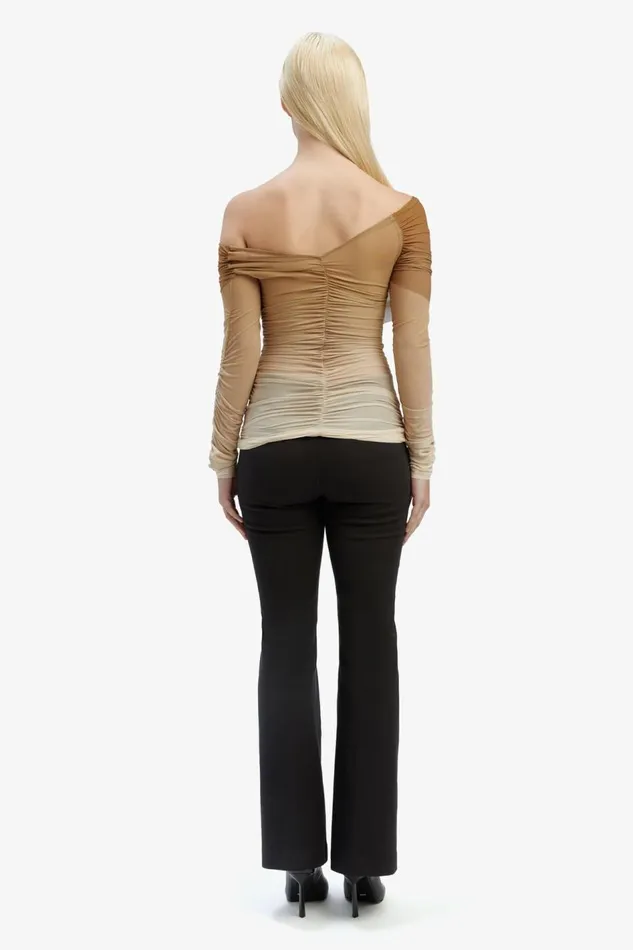 Bardot Party Tops Camelia Mesh Top In Brown Ombre 8211 Women Bardot Party Tops Camelia Mesh Top In Brown Ombre 8211 Women