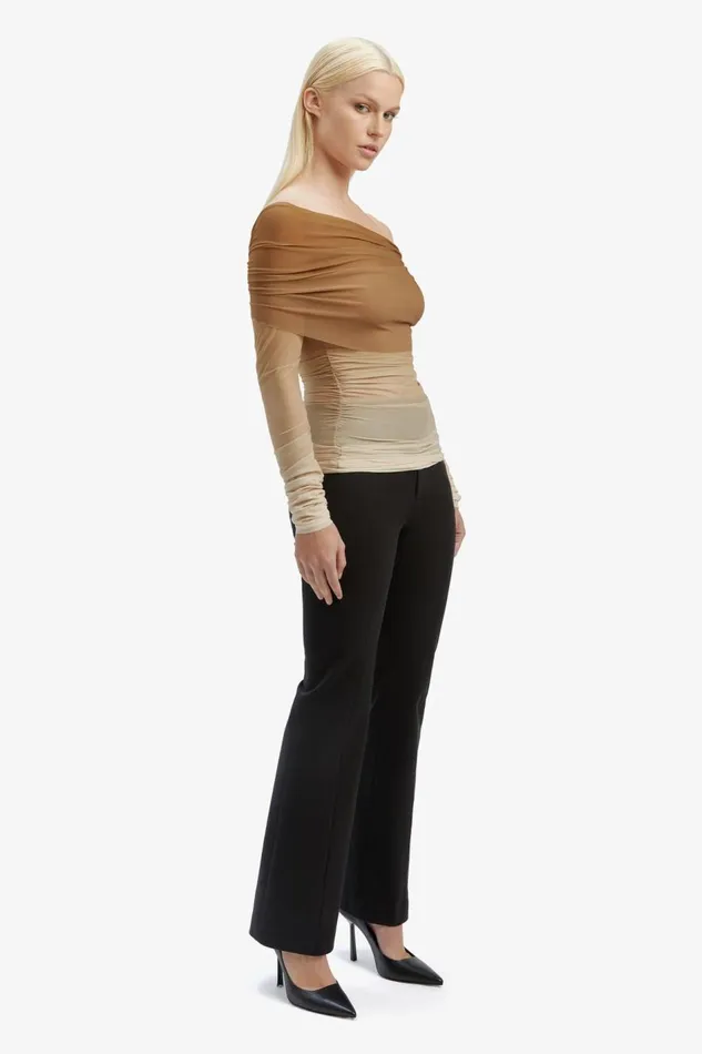 Bardot Party Tops Camelia Mesh Top In Brown Ombre 8211 Women Bardot Party Tops Camelia Mesh Top In Brown Ombre 8211 Women