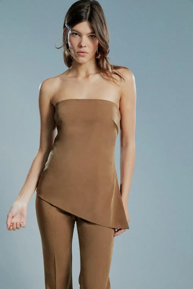 Bardot Party Tops Cosmos Strapless Top In Chocolate 8211 Women