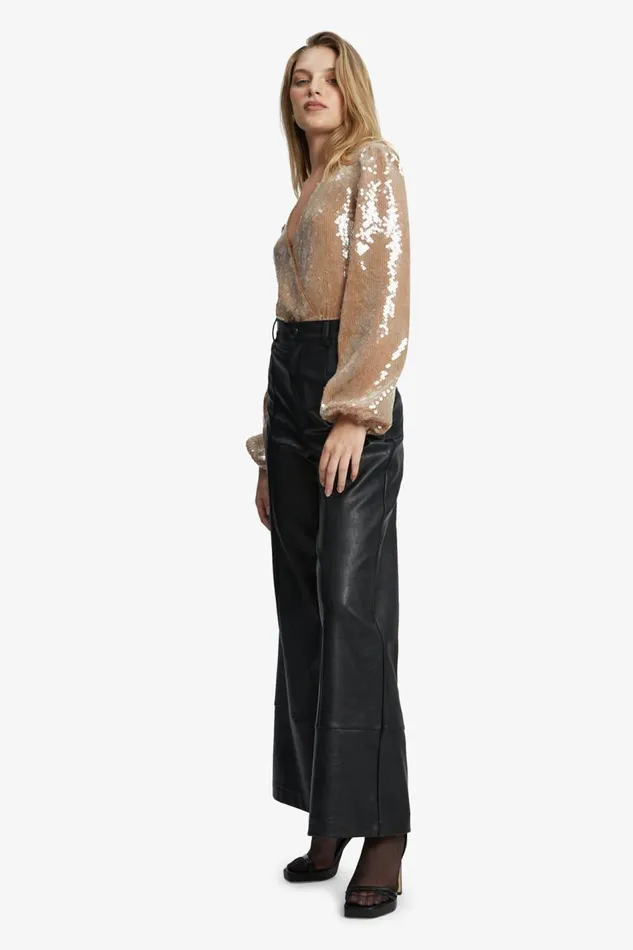 Bardot Party Tops Verona Sequin Wrap Bodysuit In Nude 8211 Women Bardot Party Tops Verona Sequin Wrap Bodysuit In Nude 8211 Women