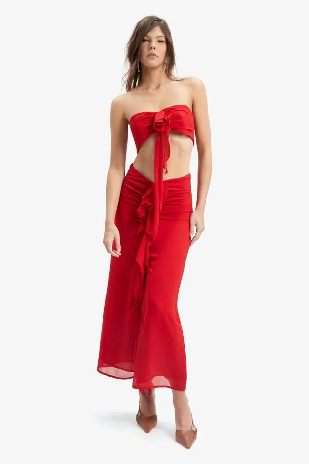 Bardot Skirts Akasha Midi Skirt In Deep Red 8211 Women Bardot Skirts Akasha Midi Skirt In Deep Red 8211 Women