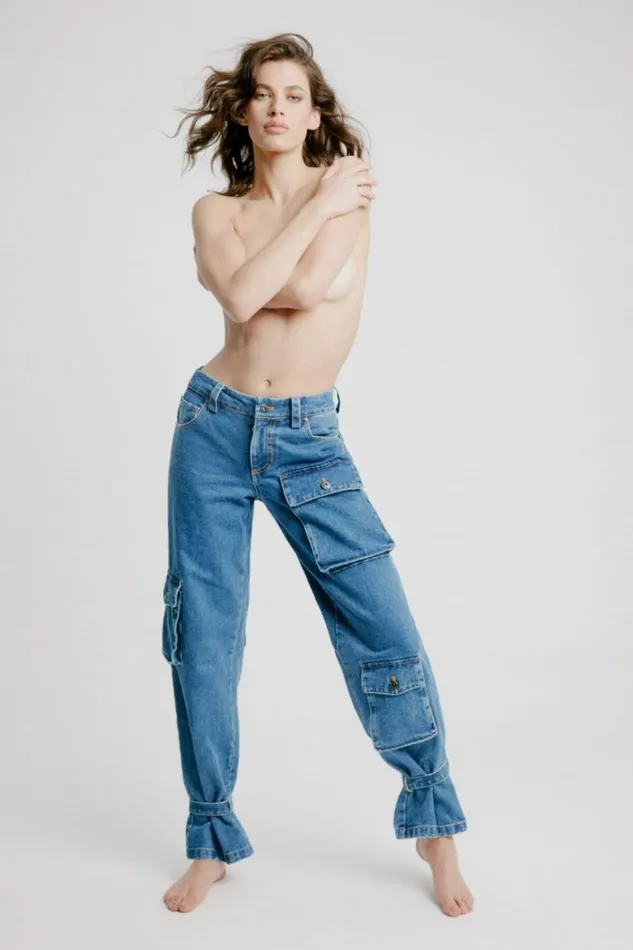 Bardot Straight Jean Denim Cargo Pant In Vintage 8211 Women