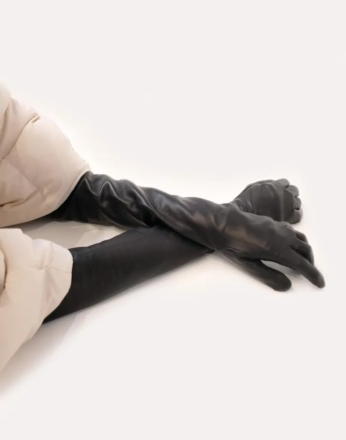Bea Long Leather Gloves 8211 Black Women Cynthia Rowley Accessories