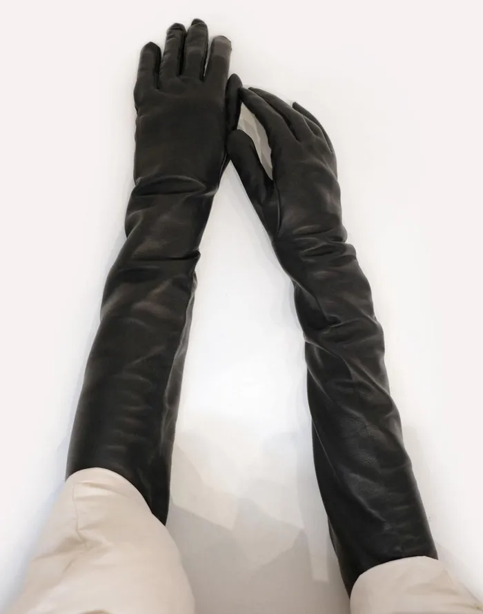 Bea Long Leather Gloves 8211 Black Women Cynthia Rowley Accessories