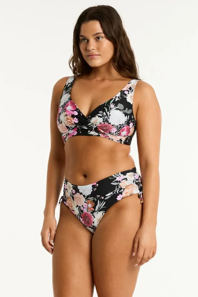 Belle Cross Front Multifit Bra Belle Black Women Sea Level Tops