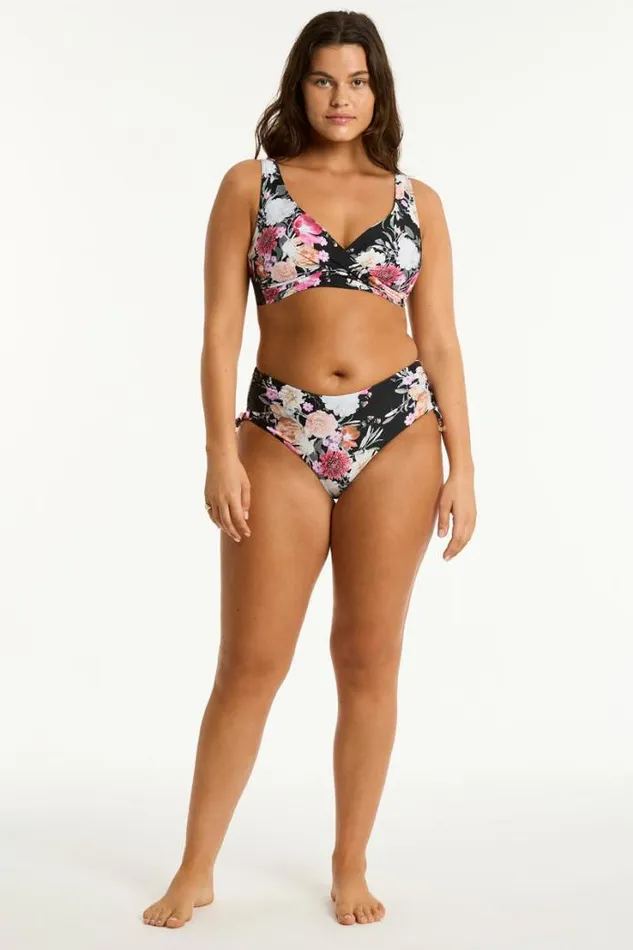 Belle Cross Front Multifit Bra Belle Black Women Sea Level Tops