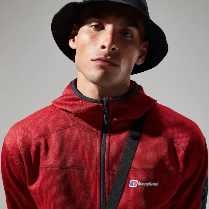 Berghaus Fleece Pravitale MTN 20 Hooded Jacket 8211 Dark RedRed 8211 Men