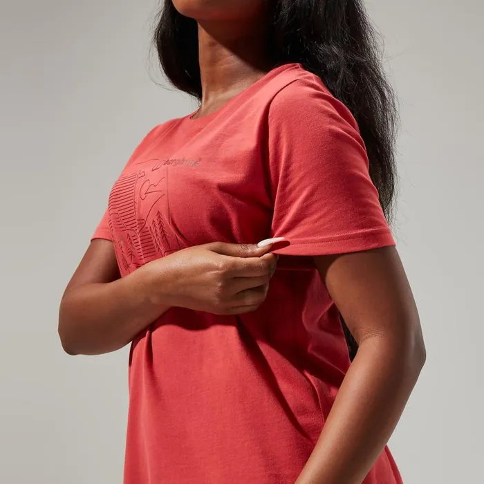 Berghaus TShirts Linear Landscape Super Stretch Tee Red 8211 Women Berghaus TShirts Linear Landscape Super Stretch Tee Red 8211 Women