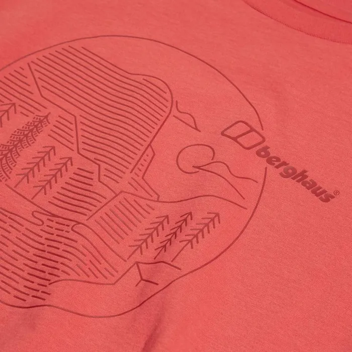 Berghaus TShirts Linear Landscape Super Stretch Tee Red 8211 Women Berghaus TShirts Linear Landscape Super Stretch Tee Red 8211 Women