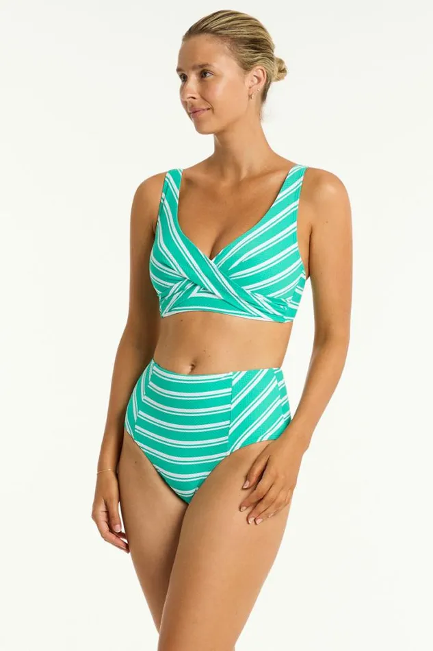 Biarritz Cross Front Multifit Bra Biarritz Evergreen Women Sea Level Tops