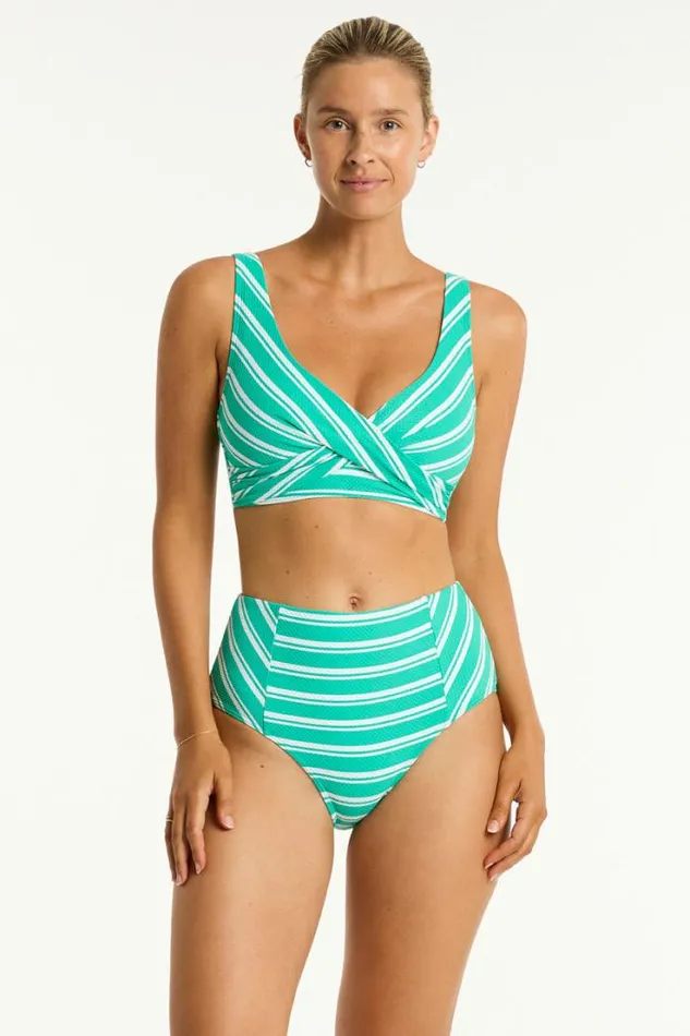 Biarritz Cross Front Multifit Bra Biarritz Evergreen Women Sea Level Tops