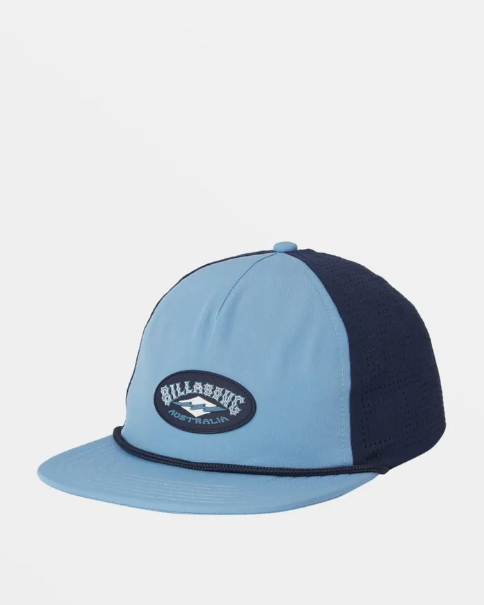 Billabong Beanies and Hats Crest Trucker Hat Washed Blue 8211 Men