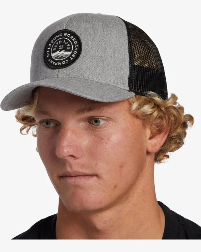 Billabong Beanies and Hats Walled Trucker Hat Grey Black 8211 Men