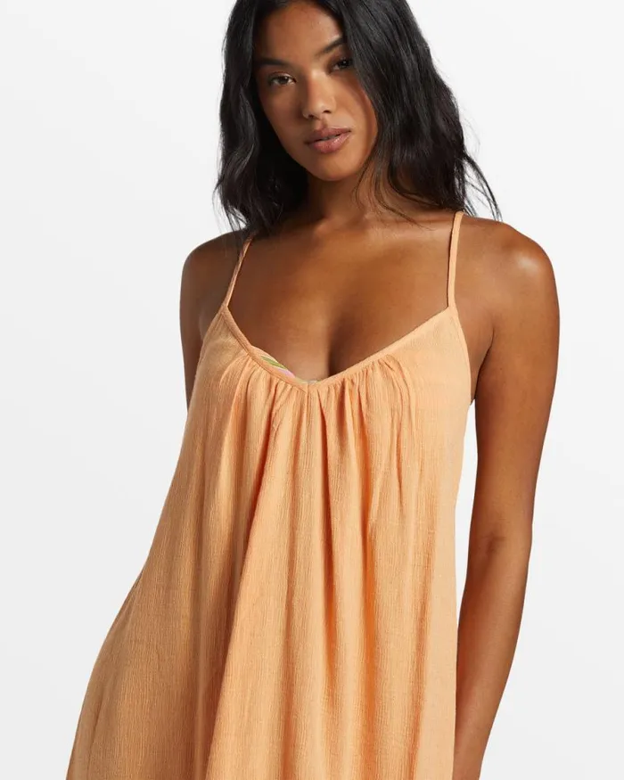 Billabong Dresses Beach Vibes Beach CoverUp Tangy Peach 8211 Women Billabong Dresses Beach Vibes Beach CoverUp Tangy Peach 8211 Women