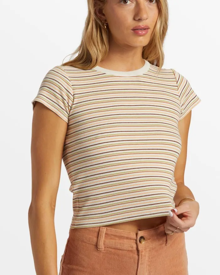 Billabong Graphic Tees and Tanks Feelin It TShirt Salt Crystal 8211 Women Billabong Graphic Tees and Tanks Feelin It TShirt Salt Crystal 8211 Women