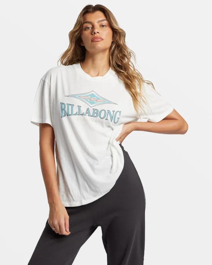 Billabong Graphic Tees and Tanks Heritage Diamond TShirt Salt Crystal 8211 Women Billabong Graphic Tees and Tanks Heritage Diamond TShirt Salt Crystal 8211 Women