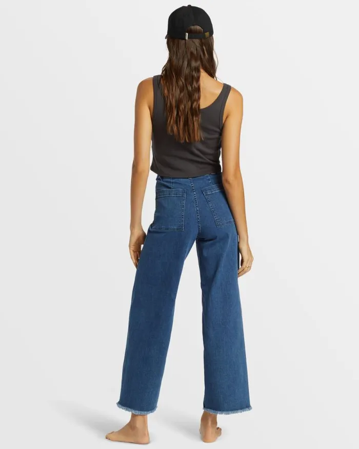 Billabong Jeans and Pants Free Fall Indigo WideLeg Jeans Oceana Blue 8211 Women Billabong Jeans and Pants Free Fall Indigo WideLeg Jeans Oceana Blue 8211 Women