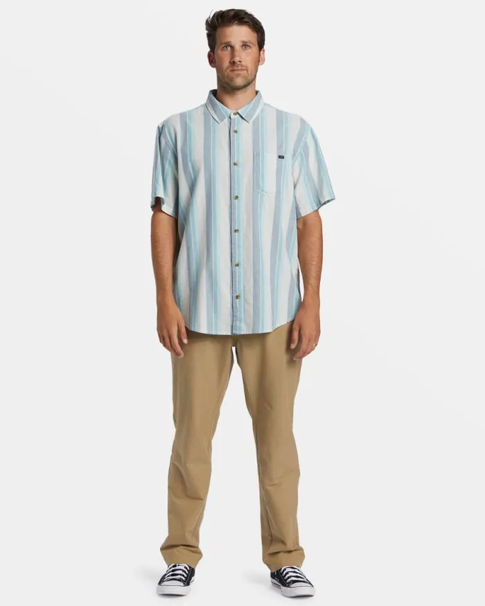 Billabong Shirts All Day Stripe Short Sleeve Shirt Dusty Navy 8211 Men Billabong Shirts All Day Stripe Short Sleeve Shirt Dusty Navy 8211 Men